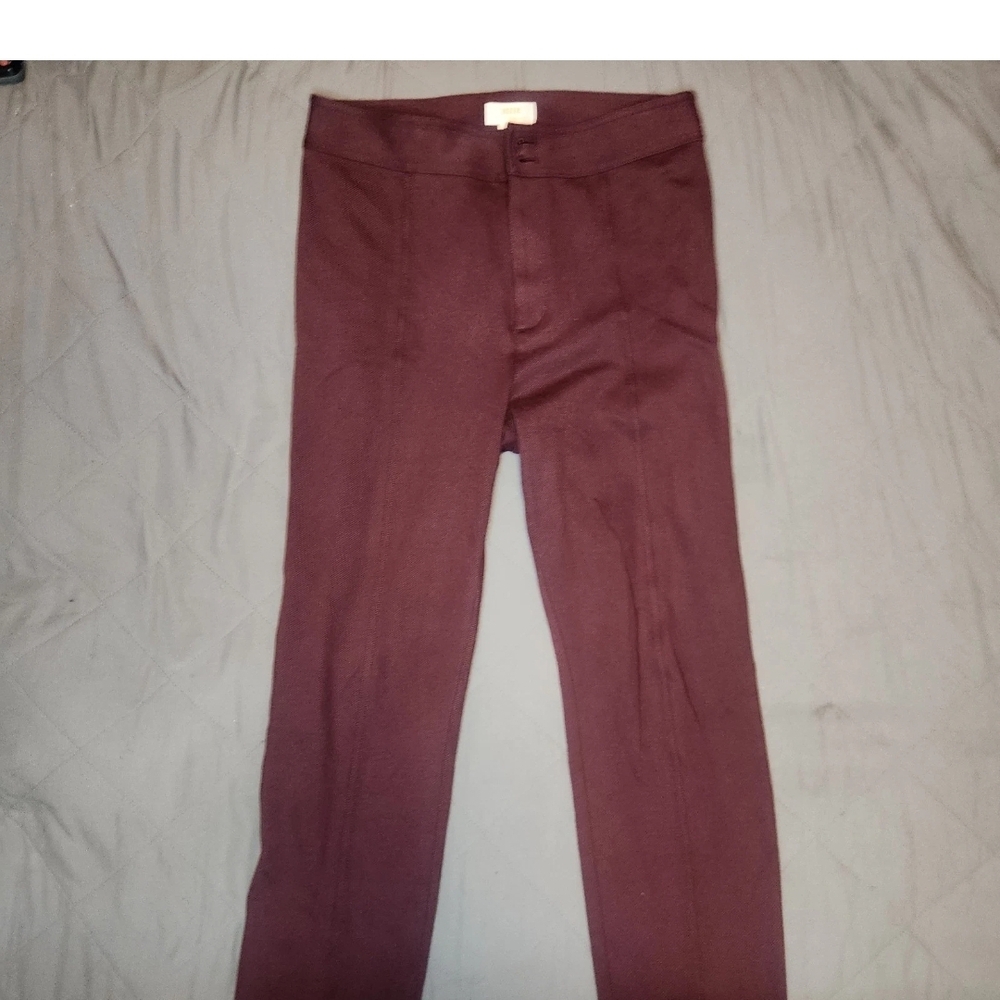 Maeve Anthropologie Womens Sz 8 Marron‎ Split Cuff Seamed High Rise Skinny Pants